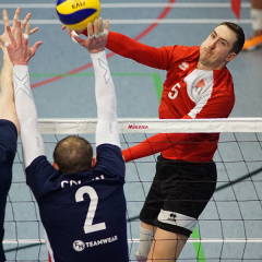 City of Edinburgh 3 v 0 City of Glasgow Ragazzi (20, 18, 23), SVA Men's John Syer Grand Prix Final, Institute of Sport and Exercise, University of Dundee, Sun 9th Feb 2020. © Michael McConville https://www.volleyballphotos.co.uk/2020/SCO/Cups/JSGP/Men/