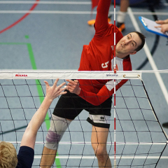 City of Edinburgh 3 v 0 City of Glasgow Ragazzi (20, 18, 23), SVA Men's John Syer Grand Prix Final, Institute of Sport and Exercise, University of Dundee, Sun 9th Feb 2020. © Michael McConville https://www.volleyballphotos.co.uk/2020/SCO/Cups/JSGP/Men/