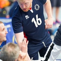 City of Edinburgh 3 v 0 City of Glasgow Ragazzi (20, 18, 23), SVA Men's John Syer Grand Prix Final, Institute of Sport and Exercise, University of Dundee, Sun 9th Feb 2020. © Michael McConville https://www.volleyballphotos.co.uk/2020/SCO/Cups/JSGP/Men/