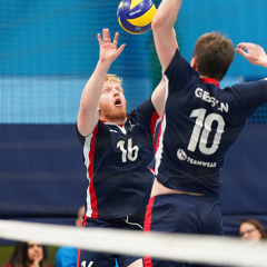 City of Edinburgh 3 v 0 City of Glasgow Ragazzi (20, 18, 23), SVA Men's John Syer Grand Prix Final, Institute of Sport and Exercise, University of Dundee, Sun 9th Feb 2020. © Michael McConville https://www.volleyballphotos.co.uk/2020/SCO/Cups/JSGP/Men/