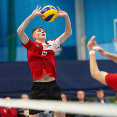 City of Edinburgh 3 v 0 City of Glasgow Ragazzi (20, 18, 23), SVA Men's John Syer Grand Prix Final, Institute of Sport and Exercise, University of Dundee, Sun 9th Feb 2020. © Michael McConville https://www.volleyballphotos.co.uk/2020/SCO/Cups/JSGP/Men/