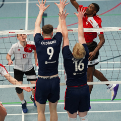 City of Edinburgh 3 v 0 City of Glasgow Ragazzi (20, 18, 23), SVA Men's John Syer Grand Prix Final, Institute of Sport and Exercise, University of Dundee, Sun 9th Feb 2020. © Michael McConville https://www.volleyballphotos.co.uk/2020/SCO/Cups/JSGP/Men/