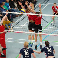 City of Edinburgh 3 v 0 City of Glasgow Ragazzi (20, 18, 23), SVA Men's John Syer Grand Prix Final, Institute of Sport and Exercise, University of Dundee, Sun 9th Feb 2020. © Michael McConville https://www.volleyballphotos.co.uk/2020/SCO/Cups/JSGP/Men/