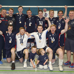 City of Edinburgh 3 v 0 City of Glasgow Ragazzi (20, 18, 23), SVA Men's John Syer Grand Prix Final, Institute of Sport and Exercise, University of Dundee, Sun 9th Feb 2020. © Michael McConville https://www.volleyballphotos.co.uk/2020/SCO/Cups/JSGP/Men/