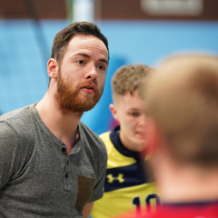 Heriot Watt University 3 v 1 University of Dundee (26-24, 21-25, 25-23, 30-28), SSS Men's Cup Final, Institute of Sport and Exercise, University of Dundee, Sun 9th Feb 2020. © Michael McConville https://www.volleyballphotos.co.uk/2020/SCO/SSS/2020-02-09-sss-mens-final