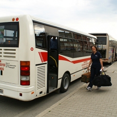 Bus breakdown outside Samsunspor Stadium en-route to Samsun Carsamba airport, Mon 22nd June 2009