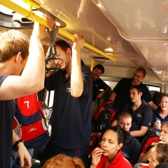 Bus breakdown outside Samsunspor Stadium en-route to Samsun Carsamba airport, Mon 22nd June 2009