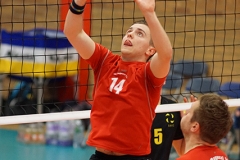 Scottish Volleyball Association, Men's Plate Final, South Ayrshire II 0 v 3 Su Ragazzi II (18, 23, 15), University of Edinburgh, Centre for Sport and Exercise, 18 April 2015. © Michael McConville