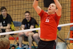 Scottish Volleyball Association, Men's Plate Final, South Ayrshire II 0 v 3 Su Ragazzi II (18, 23, 15), University of Edinburgh, Centre for Sport and Exercise, 18 April 2015. © Michael McConville