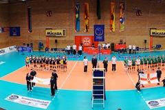 NIR v CYP, CEV 2016 European Championships - U19 Women's Finals, University of Edinburgh Centre for Sport and Exercise, Fri 1 Apr 2016. © Michael McConville http://www.volleyballphotos.co.uk/2016/CEVFIVB/SCD-U19W/NIR-CYP