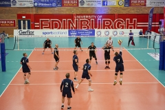 Glasgow Mets 3 v 0 Lenzie (25-21, 25-22, 29-27), 2019 Men's Scottish Plate Final, University of Edinburgh Centre for Sport and Exercise, Sat 13th Apr 2019. © Michael McConville. View more photos at: https://www.volleyballphotos.co.uk/2019-Galleries/SCO/National-Cups/2019-04-13-Mens-Plate-Final