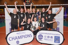 Glasgow Mets 3 v 0 Lenzie (25-21, 25-22, 29-27), 2019 Men's Scottish Plate Final, University of Edinburgh Centre for Sport and Exercise, Sat 13th Apr 2019. © Michael McConville. View more photos at: https://www.volleyballphotos.co.uk/2019-Galleries/SCO/National-Cups/2019-04-13-Mens-Plate-Final