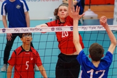 City of Edinburgh 2 v 0 Volleyball Aberdeen (27-25, 25-22), 2019 U16 Boys Scottish Cup Final, University of Edinburgh Centre for Sport and Exercise, Sun 14th Apr 2019. © Michael McConville  https://www.volleyballphotos.co.uk/2019-Galleries/SCO/Junior-SVL/2019-04-14-Boys-U16