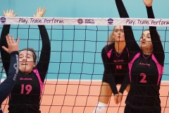 Caledonia West 1 v 2 City of Edinburgh (13-25, 25-23, 4-15), 2019 U18 Girls Scottish Cup Final, University of Edinburgh Centre for Sport and Exercise, Sun 14th Apr 2019. © Michael McConville  https://www.volleyballphotos.co.uk/2019-Galleries/SCO/Junior-SVL/2019-04-14-Girls-U18