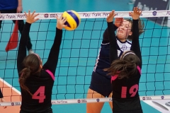 Caledonia West 1 v 2 City of Edinburgh (13-25, 25-23, 4-15), 2019 U18 Girls Scottish Cup Final, University of Edinburgh Centre for Sport and Exercise, Sun 14th Apr 2019. © Michael McConville  https://www.volleyballphotos.co.uk/2019-Galleries/SCO/Junior-SVL/2019-04-14-Girls-U18